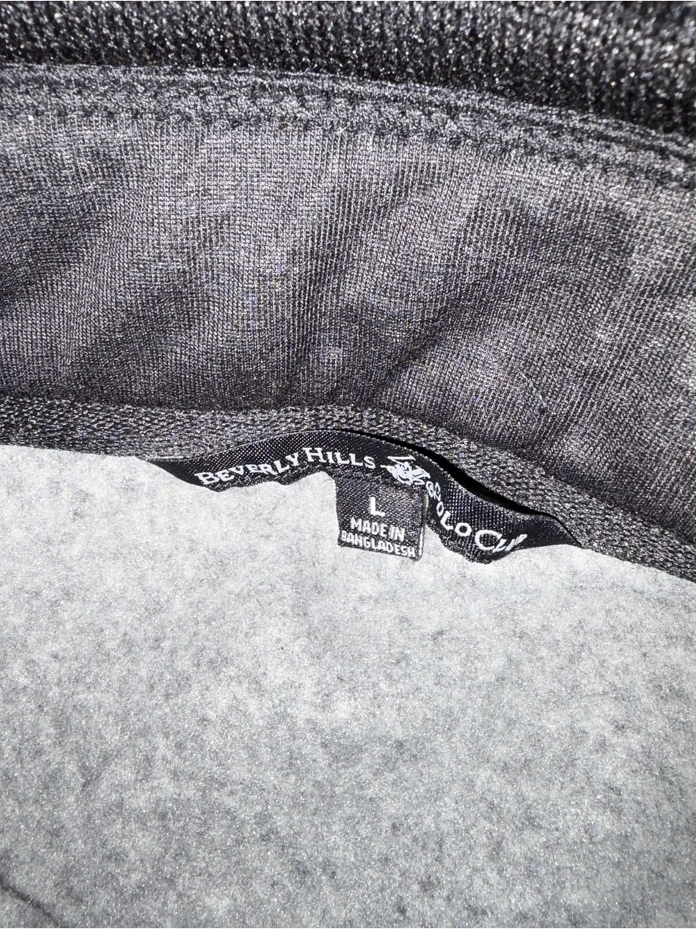 Beverly Hills Polo Club Men’s Large Quarter Zip Pullover Gray Black NWT